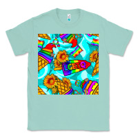 Seafoam Pride lgbtq ice cream and sunflowers seamless Classic Tee - BundleAndBundleShop