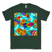 Sports Green Pride lgbtq ice cream and sunflowers seamless Classic Tee - BundleAndBundleShop