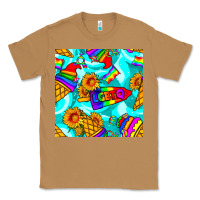 Toasted Coconut Pride lgbtq ice cream and sunflowers seamless Classic Tee - BundleAndBundleShop
