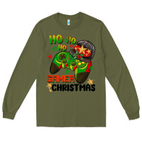 Army Green ho ho ho gamer Christmas Long Sleeve Tee - BarkalooDesign