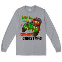 Heather Grey ho ho ho gamer Christmas Long Sleeve Tee - BarkalooDesign