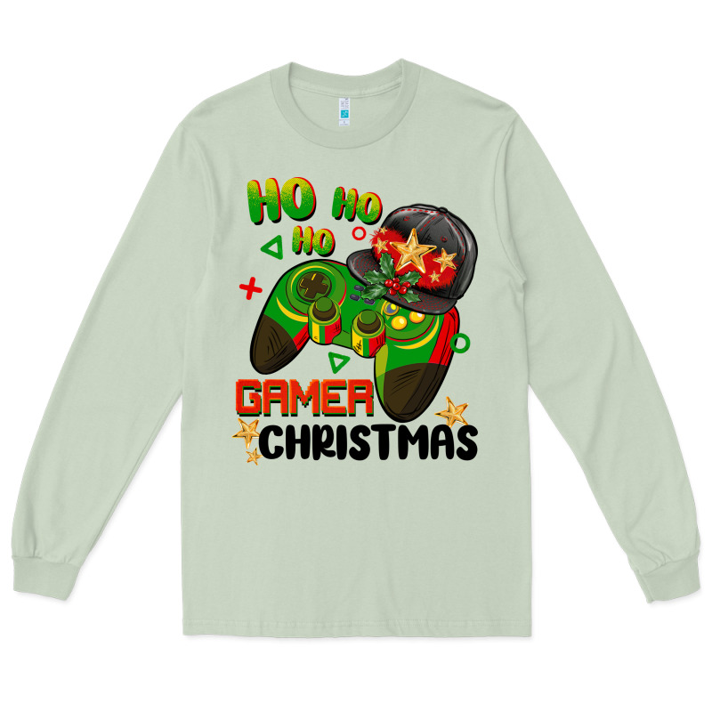 Ho Ho Ho Gamer Christmas Long Sleeve Tee by BarkalooDesign | Teevron