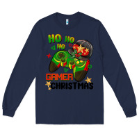 Navy ho ho ho gamer Christmas Long Sleeve Tee - BarkalooDesign
