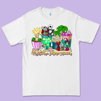 Nightmare Before Summer Coffee Cups Premium Tee Designed By Cowhidedigitalart