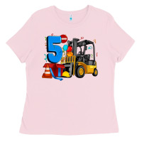 Bubblegum Pink forklift birthday five Ladies Tee - Artiststas