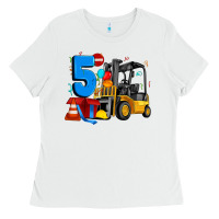 White forklift birthday five Ladies Tee - Artiststas