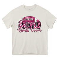 Cream Tickle Breast Cancer Football Heavy Core Tee - FaDigitalArtStudio