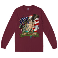 Burgundy army veteran  pray Long Sleeve Tee - BarkalooDesign