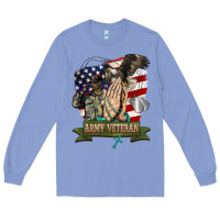 Colony Blue army veteran  pray Long Sleeve Tee - BarkalooDesign
