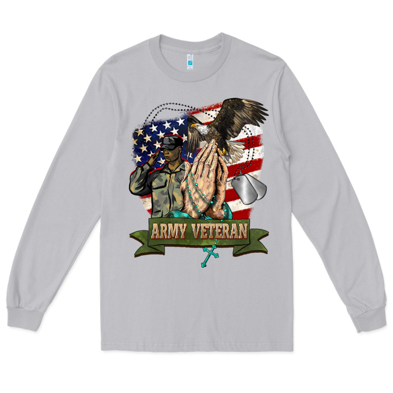 Army Veteran  Pray Long Sleeve Tee by BarkalooDesign | Teevron