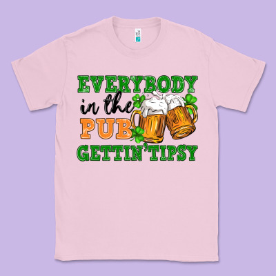 Everybody In The Pub Gettin Tipsy Classic Tee Designed By Fadigitalartstudio