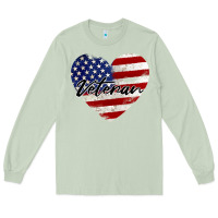 Matcha veteran heart american flag Long Sleeve Tee - BarkalooDesign