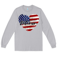 Moon Dust veteran heart american flag Long Sleeve Tee - BarkalooDesign