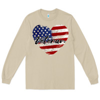 Mushroom veteran heart american flag Long Sleeve Tee - BarkalooDesign