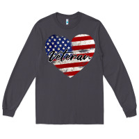 Smoke veteran heart american flag Long Sleeve Tee - BarkalooDesign