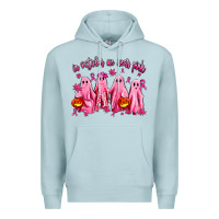 Blue Mist in october we wear pink ghosts Premium Hoodie - AdoDesignShop