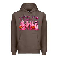 Coffee in october we wear pink ghosts Premium Hoodie - AdoDesignShop
