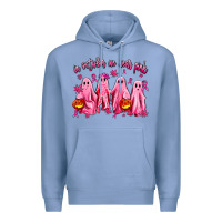 Colony Blue in october we wear pink ghosts Premium Hoodie - AdoDesignShop