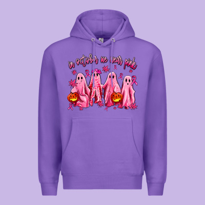 In October We Wear Pink Ghosts Premium Hoodie Designed By Adodesignshop