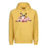 Antique Gold baby pig with cowhide ribbon Premium Hoodie - RanaPortraitStore