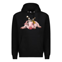 Black baby pig with cowhide ribbon Premium Hoodie - RanaPortraitStore