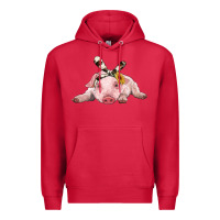 Cardinal baby pig with cowhide ribbon Premium Hoodie - RanaPortraitStore