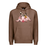Chestnut baby pig with cowhide ribbon Premium Hoodie - RanaPortraitStore
