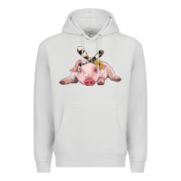Dove Grey baby pig with cowhide ribbon Premium Hoodie - RanaPortraitStore