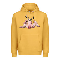 Mustard baby pig with cowhide ribbon Premium Hoodie - RanaPortraitStore