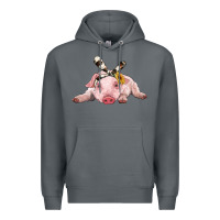 Rock baby pig with cowhide ribbon Premium Hoodie - RanaPortraitStore