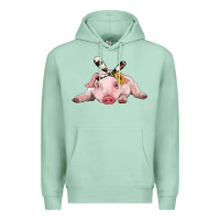 Seafoam baby pig with cowhide ribbon Premium Hoodie - RanaPortraitStore