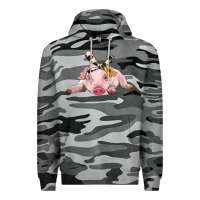 Slate Camo baby pig with cowhide ribbon Premium Hoodie - RanaPortraitStore