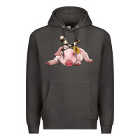 Smoke baby pig with cowhide ribbon Premium Hoodie - RanaPortraitStore