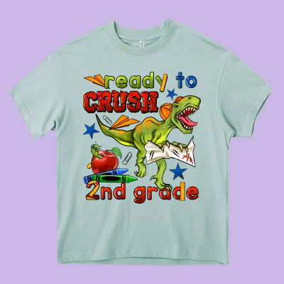 Ready To Crush 2nd Grade Heavy Core Tee Designed By Bundleandbundleshop
