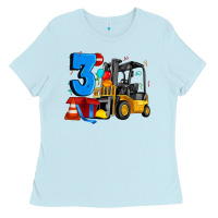Baby Blue forklift birthday three Ladies Tee - Artiststas