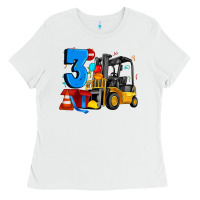 White forklift birthday three Ladies Tee - Artiststas