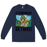 Navy o' fishally retired Long Sleeve Tee - BarkalooDesign