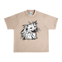 French Oak Drawing Cat Urban Heavy Tee - RacoonDesign