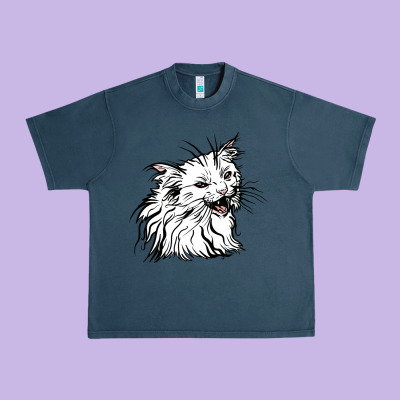 Drawing Cat Urban Heavy Tee Designed By Racoondesign