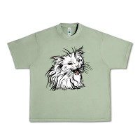 Oil Green Drawing Cat Urban Heavy Tee - RacoonDesign