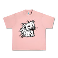 Salmon Drawing Cat Urban Heavy Tee - RacoonDesign
