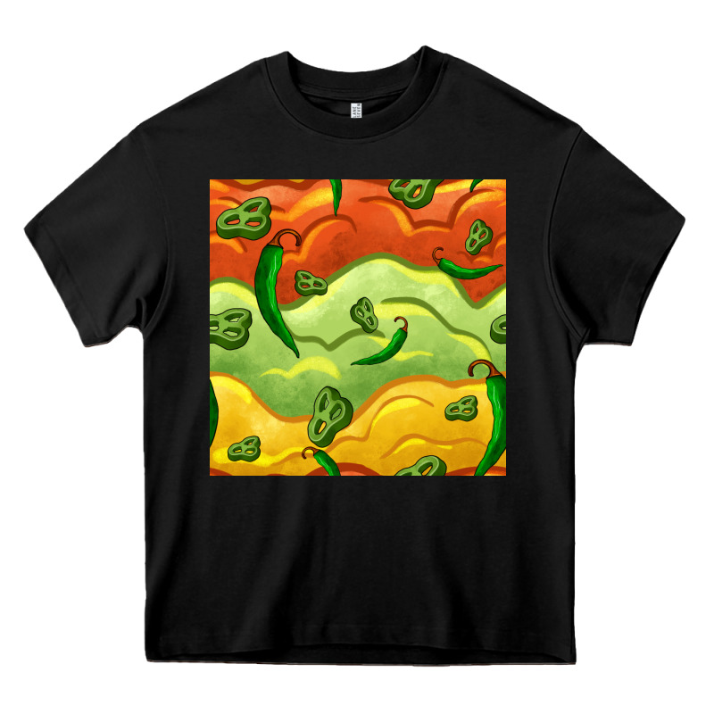 Mexican Sauce And Jalapeno Seamless Pattern Heavy Core Tee by BundleAndBundleShop | Teevron