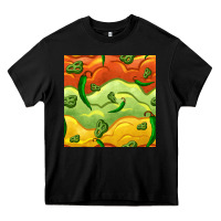 Black mexican sauce and jalapeno seamless pattern Heavy Core Tee - BundleAndBundleShop