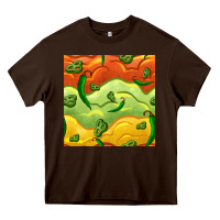 Chocolate Brown mexican sauce and jalapeno seamless pattern Heavy Core Tee - BundleAndBundleShop