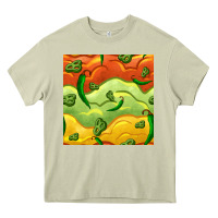 Mossy mexican sauce and jalapeno seamless pattern Heavy Core Tee - BundleAndBundleShop
