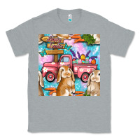 Heather Grey Easter Bunny With Truck Seamless Pattern Classic Tee - BundleAndBundleShop