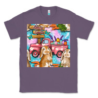 Lavender Easter Bunny With Truck Seamless Pattern Classic Tee - BundleAndBundleShop