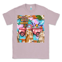 Lilac Easter Bunny With Truck Seamless Pattern Classic Tee - BundleAndBundleShop