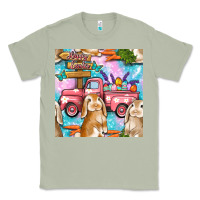 Matcha Easter Bunny With Truck Seamless Pattern Classic Tee - BundleAndBundleShop