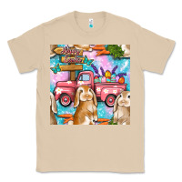 Mushroom Easter Bunny With Truck Seamless Pattern Classic Tee - BundleAndBundleShop